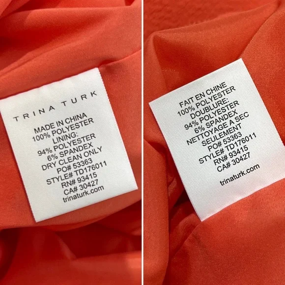 Trina Turk Scalloped Halter Mini Dress Coral Orange Crape Size 12 Spring Summer - Picture 16 of 16